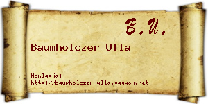 Baumholczer Ulla névjegykártya